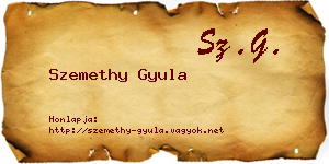 Szemethy Gyula névjegykártya
